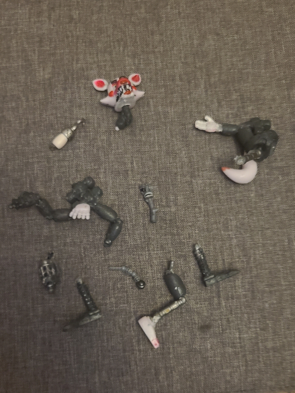 Custom Mangle FNAF Figure Parts - White Action Figure Parts with Head